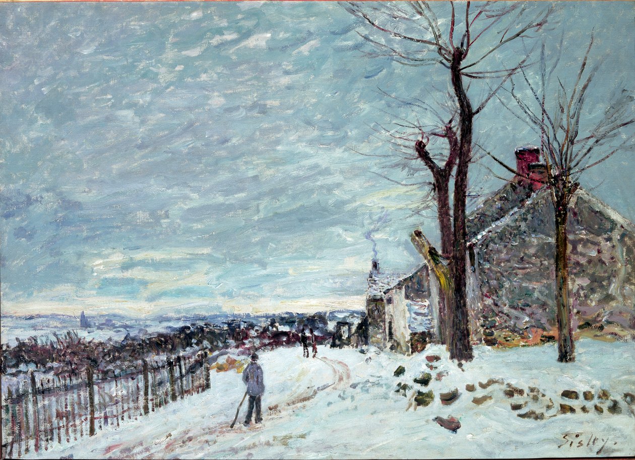 Snö i Veneux-Nadon av Alfred Sisley