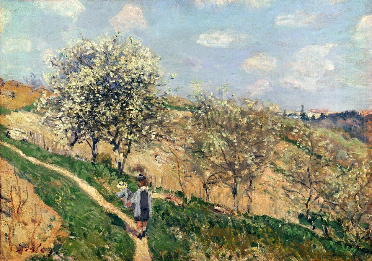 Våren på Bougival av Alfred Sisley