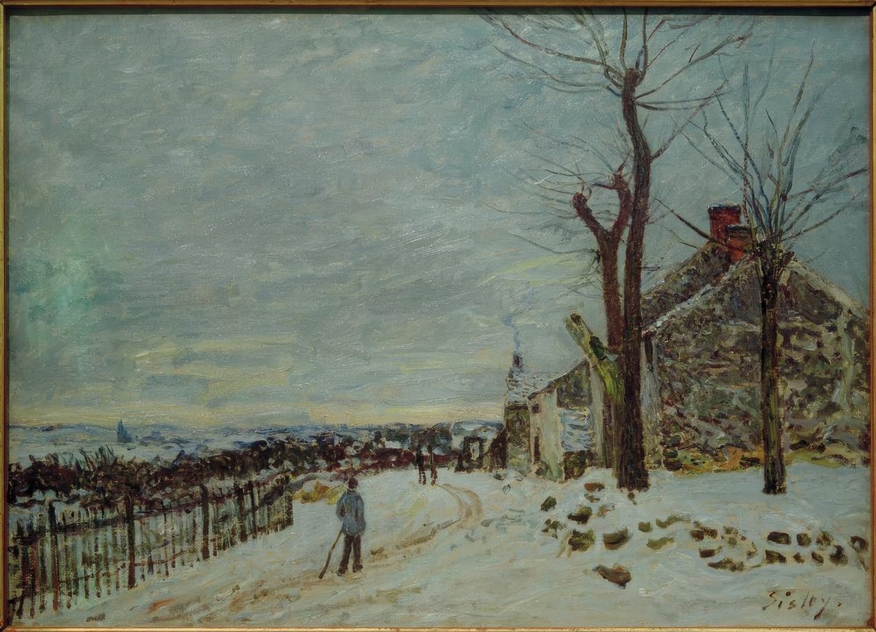 Snöväder vid Veneux-Nadon av Alfred Sisley