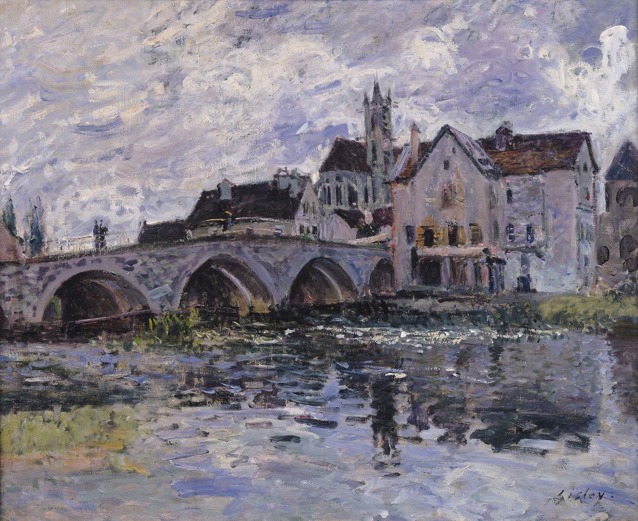 Bron över Moret-sur-Loing, 1887 av Alfred Sisley