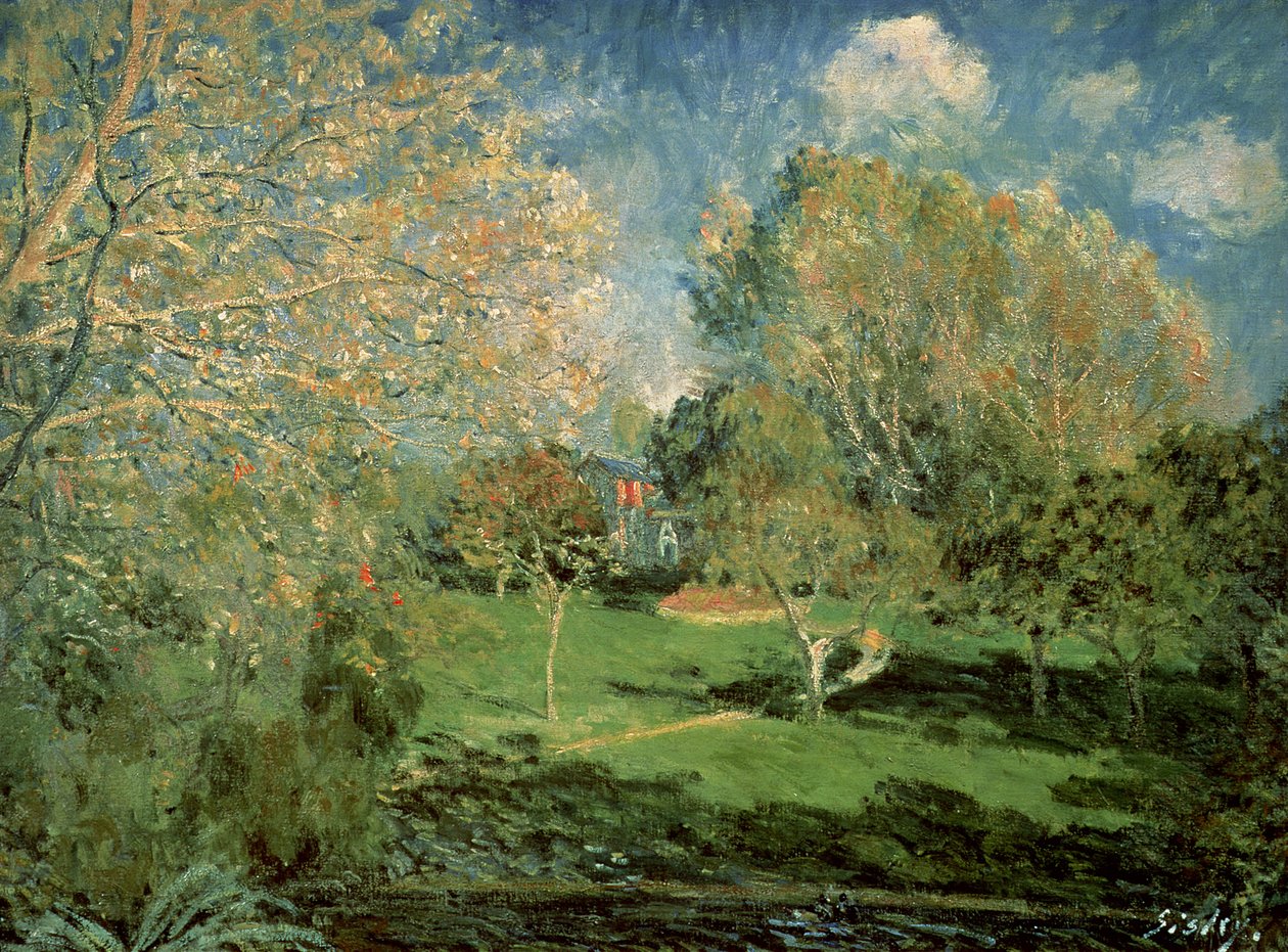 Familjen Hoschedes trädgård, 1881 av Alfred Sisley