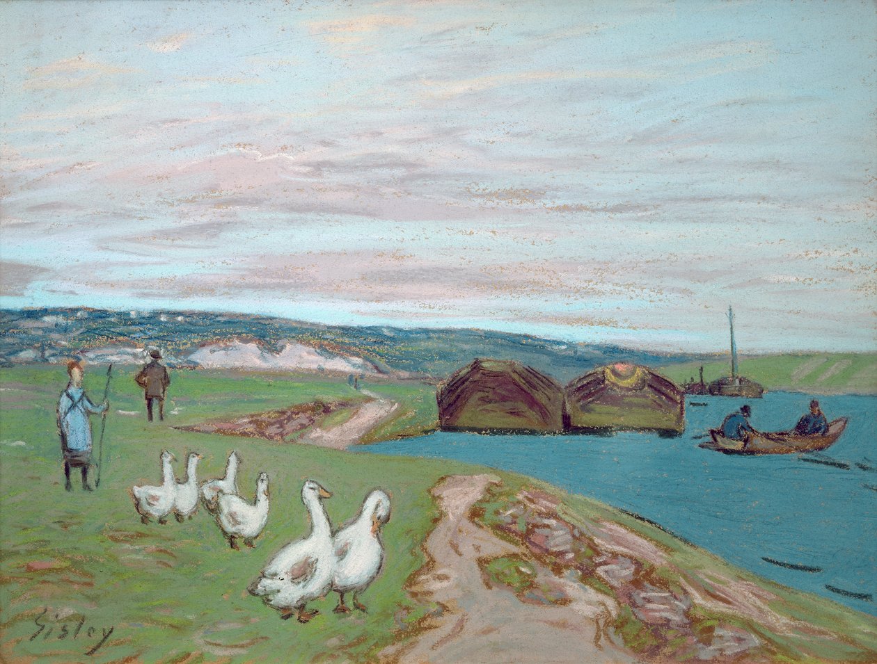Gåstjejen (pastell) av Alfred Sisley