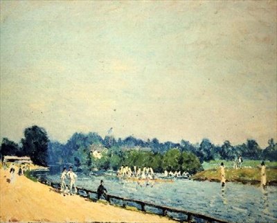 Vägen till Hampton Court av Alfred Sisley
