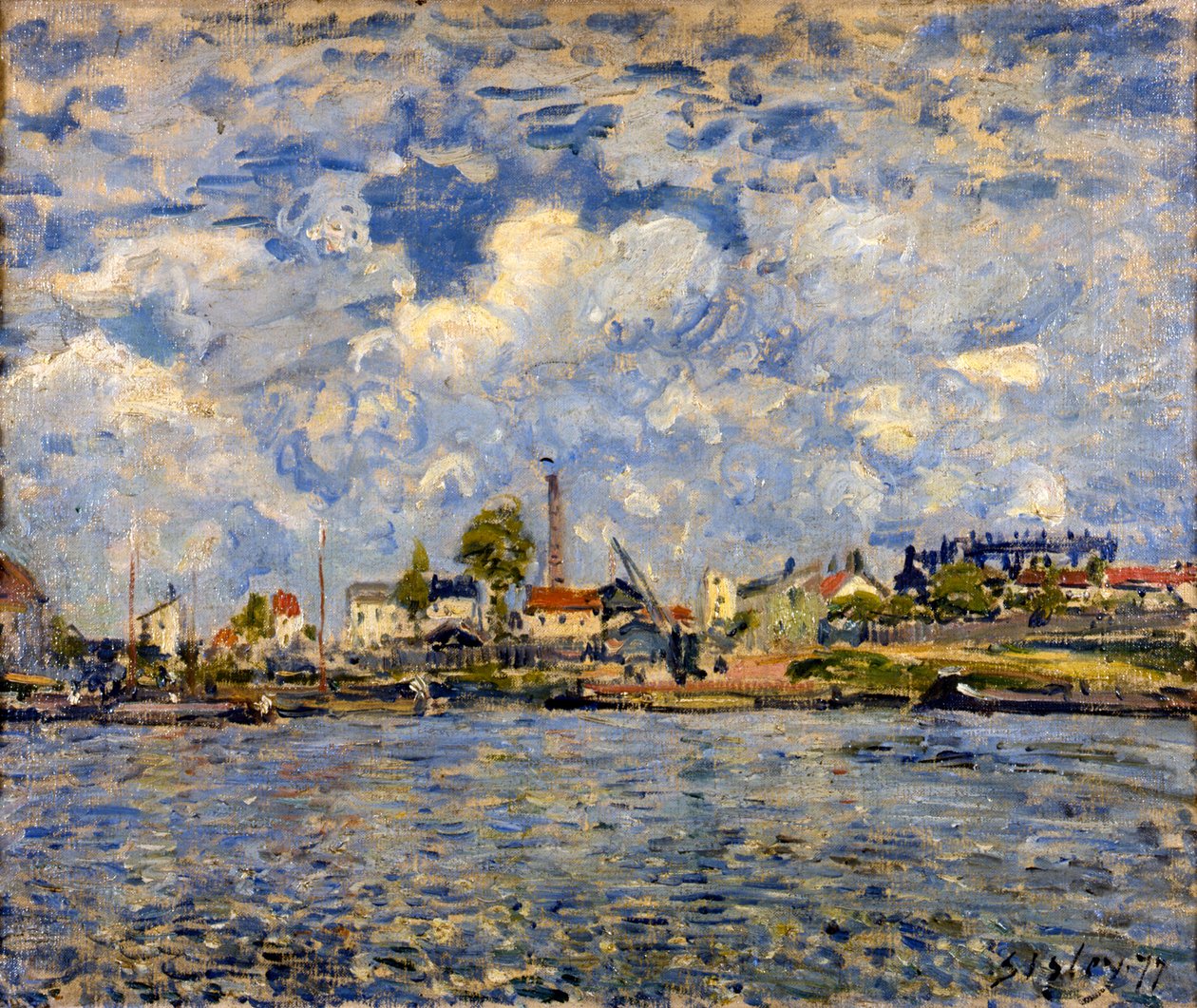 Seinen vid Point du Jour, 1877 av Alfred Sisley