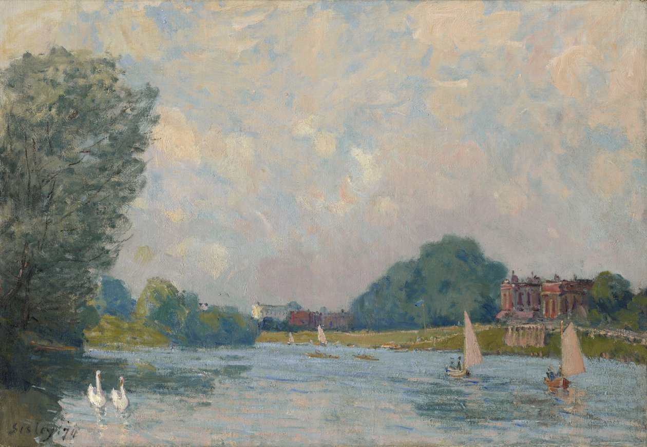 Themsen vid Hampton Court, 1874 av Alfred Sisley