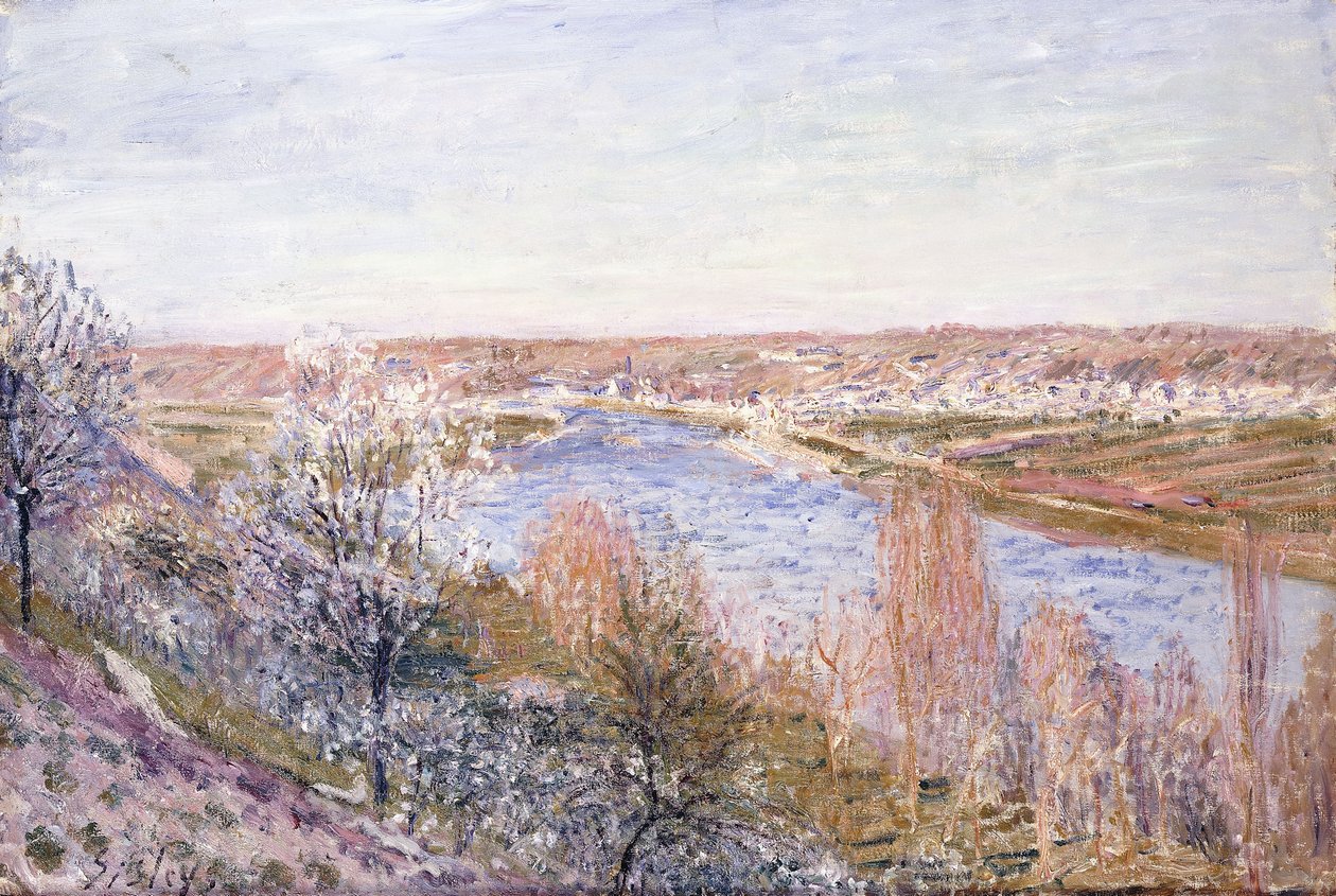 Byn Champagne vid solnedgången-april, 1885 av Alfred Sisley