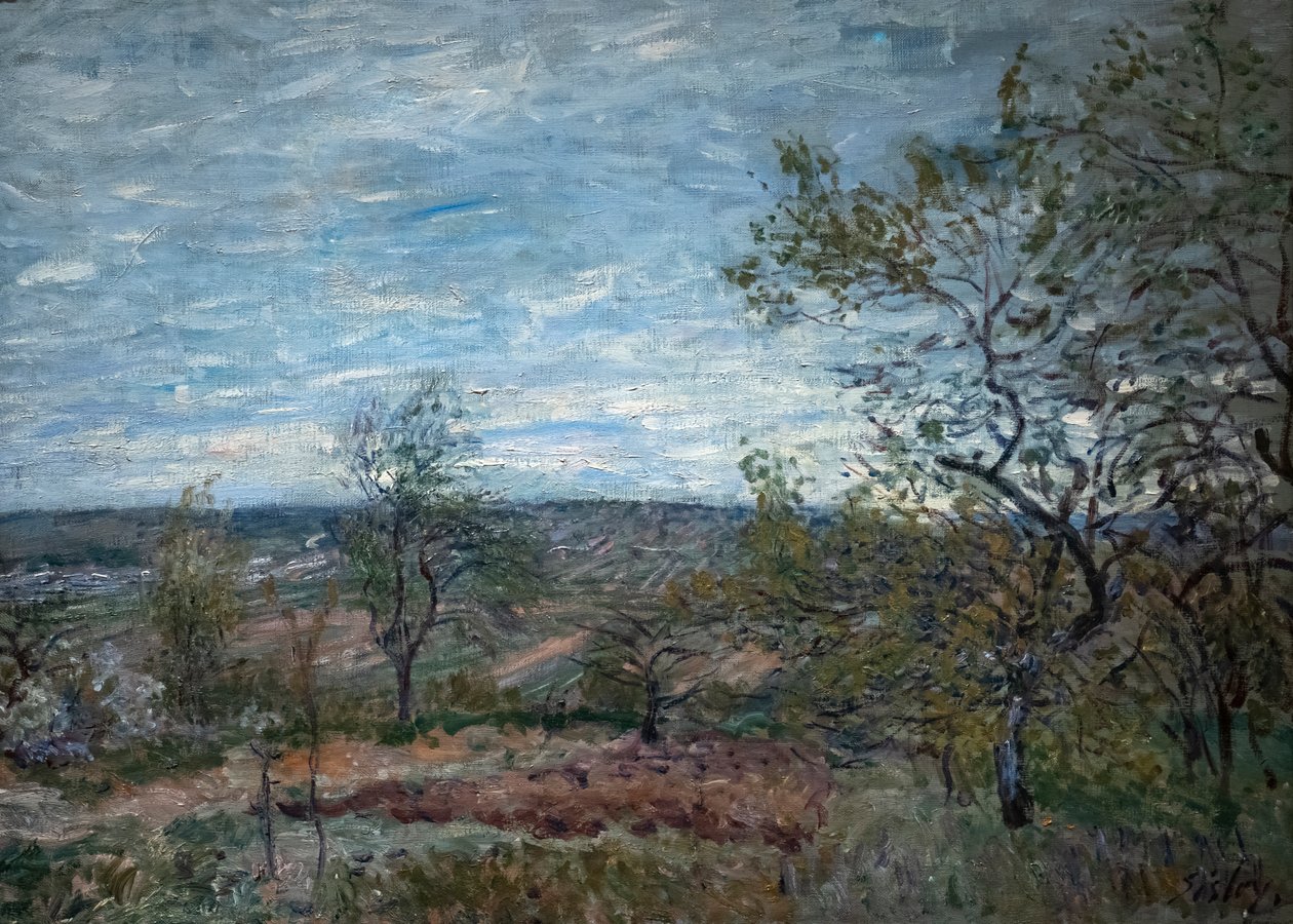 Blåsig dag på Veneux av Alfred Sisley