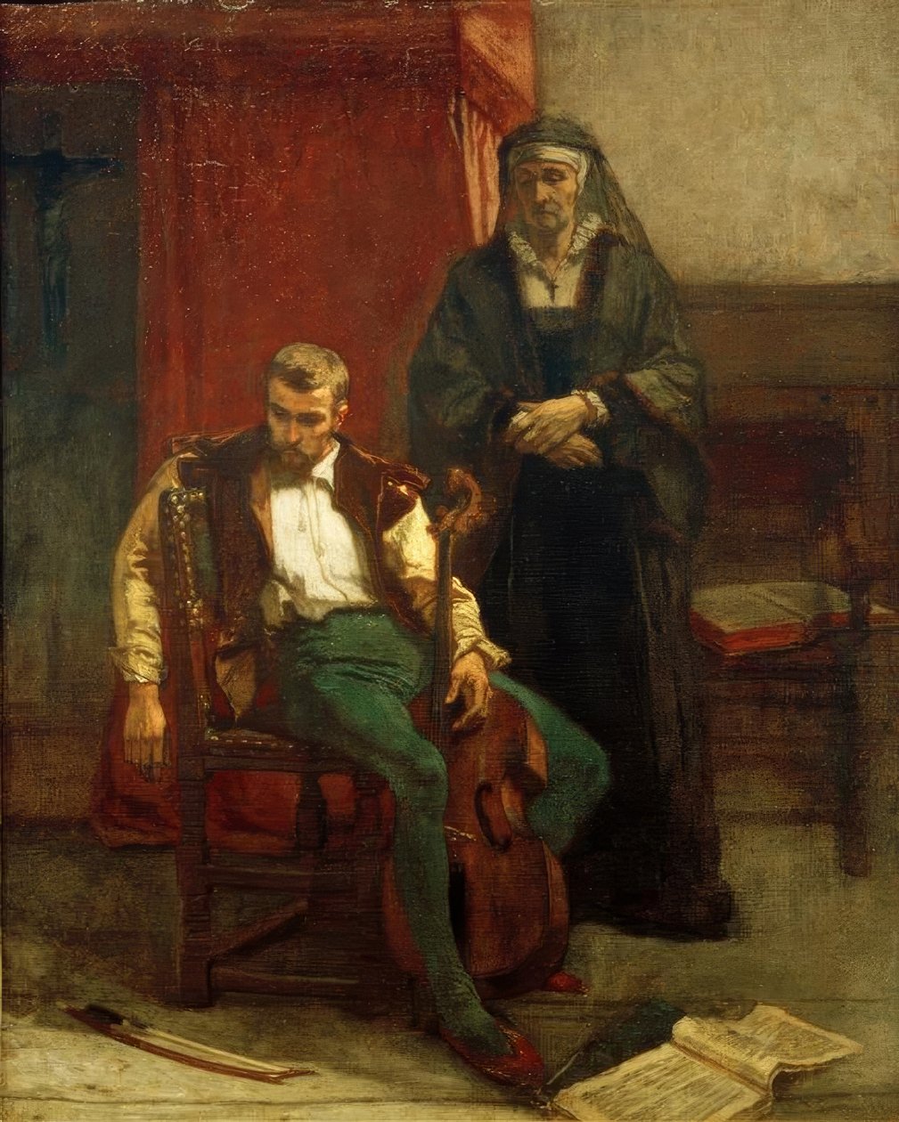 A.Stevens, (musikerns) uppgivenhet av Alfred Emile Stevens