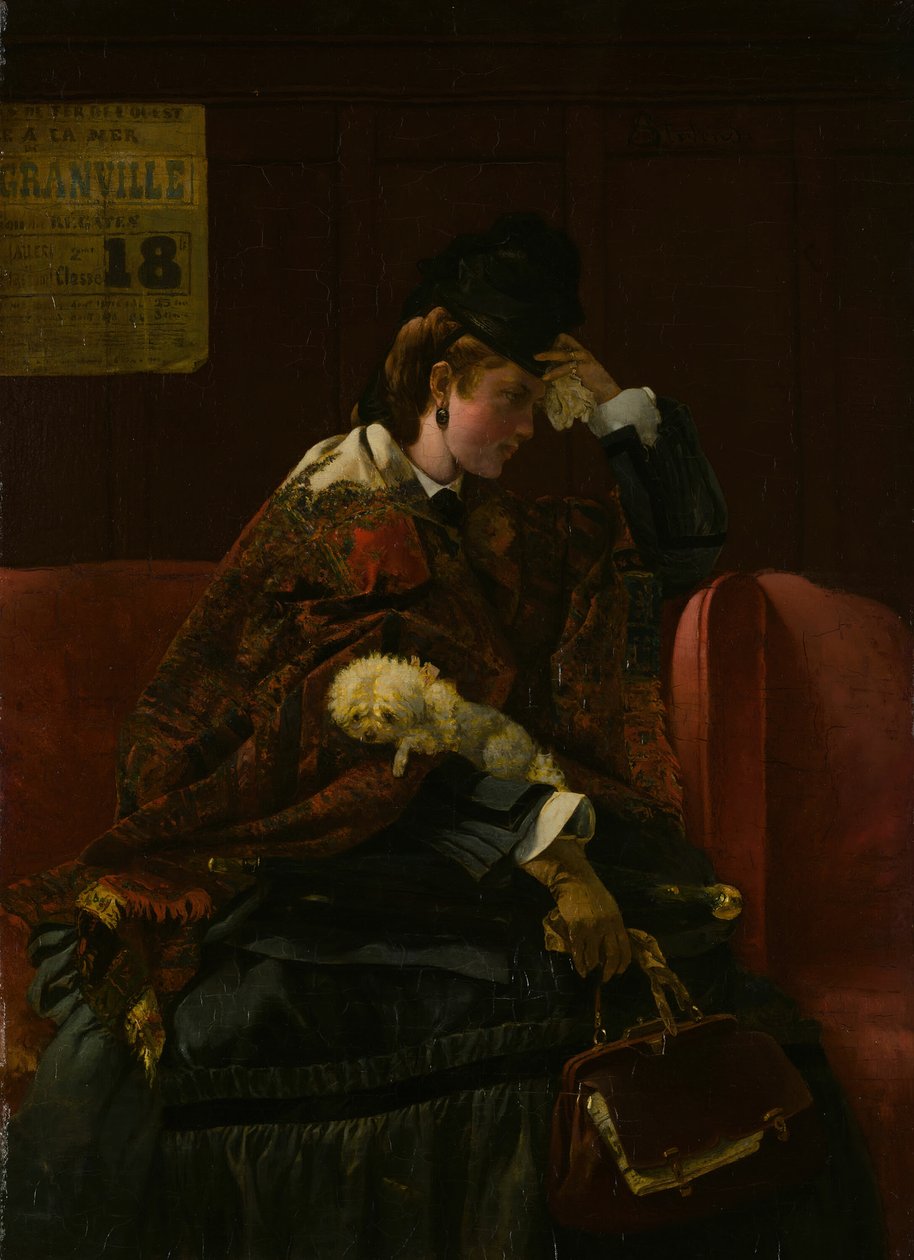 Vid järnvägsstationen, ca. 1874. av Alfred Emile Stevens