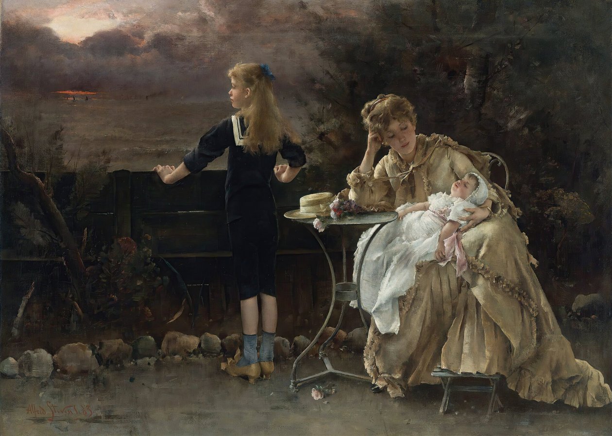 Mor och hennes barn, 1883. av Alfred Emile Stevens