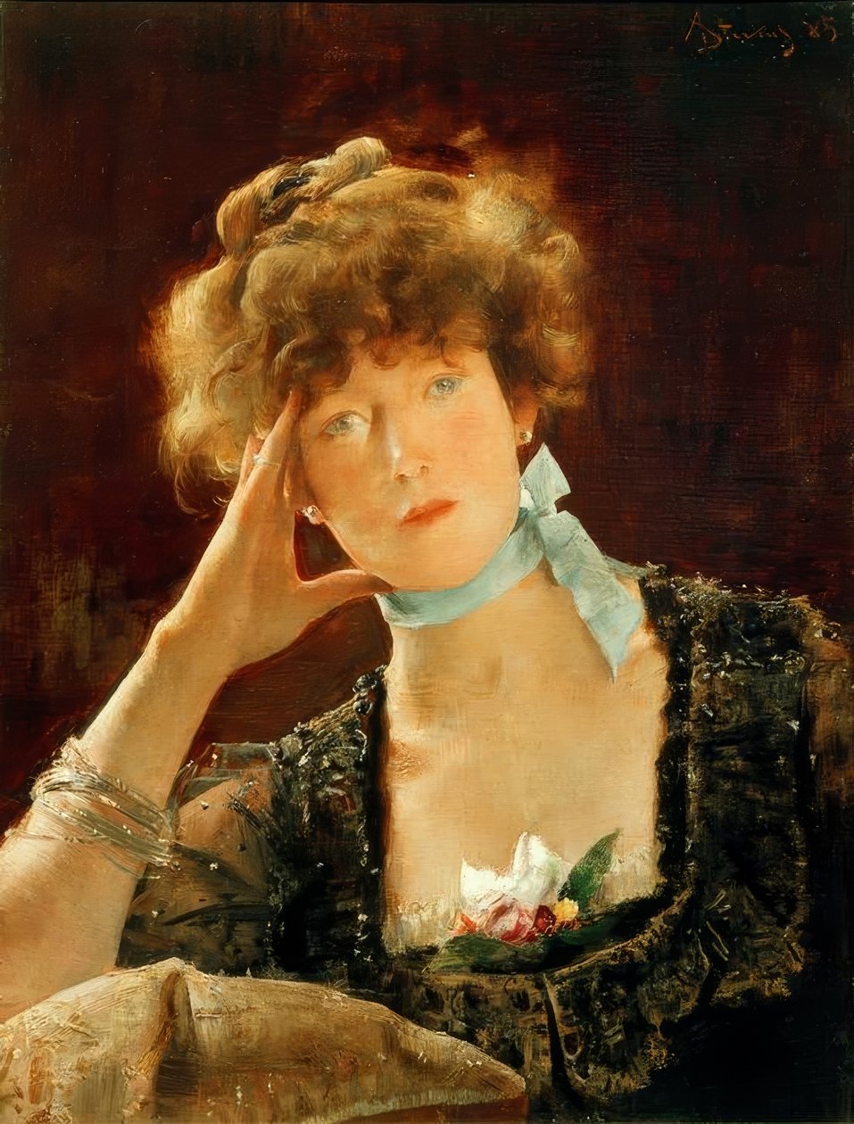 Sarah Bernhardt / Målning av Alfred Stevens av Alfred Emile Stevens