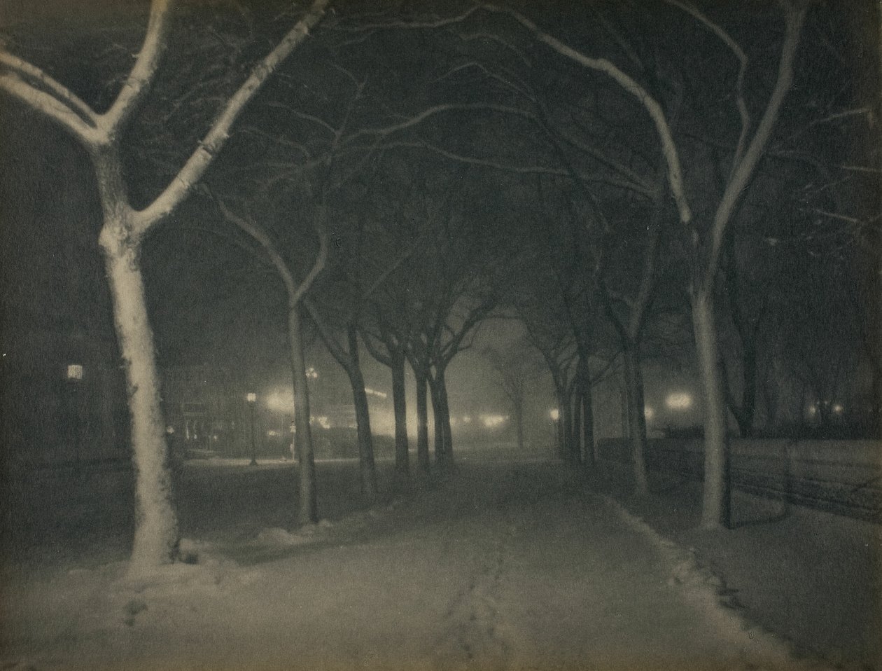 En isig natt, New York av Alfred Stieglitz