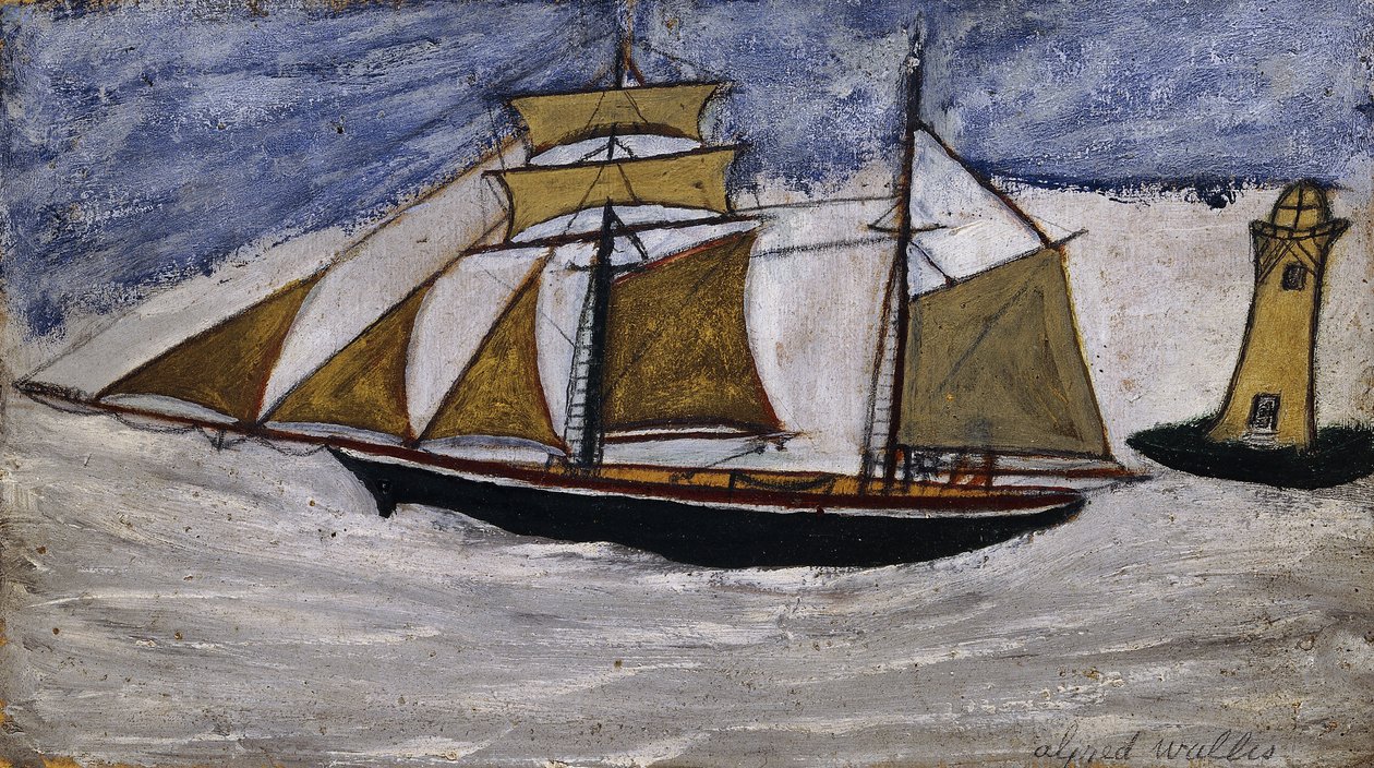 Båt och fyr av Alfred Wallis