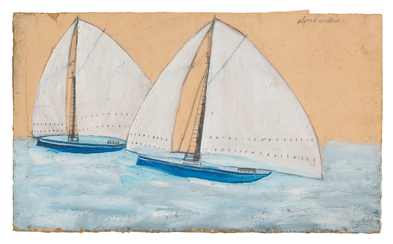 Två segelbåtar av Alfred Wallis