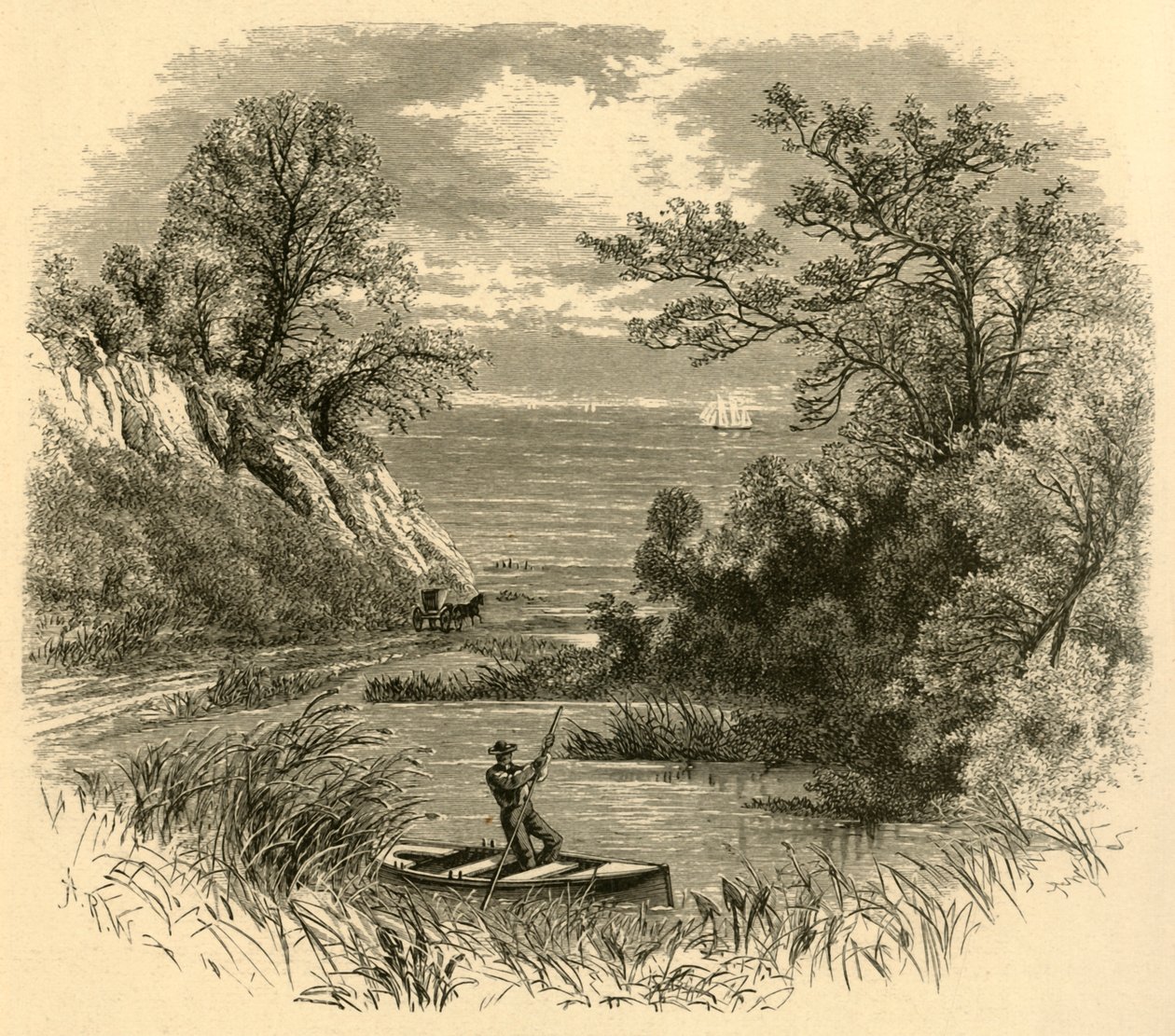"Glimt of Lake Michigan", 1874. av Alfred Rudolph Waud