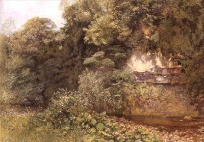 En stilla pool under stenar av Alfred William Hunt