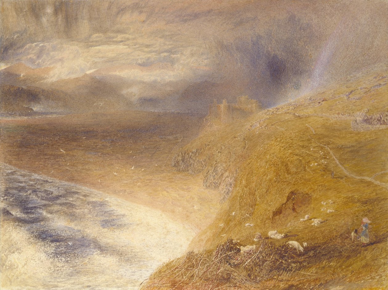 Harlech Castle, 1857 (akvarell på papper) av Alfred William Hunt