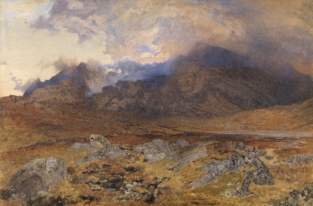Snowdon efter en aprilhagelstorm av Alfred William Hunt