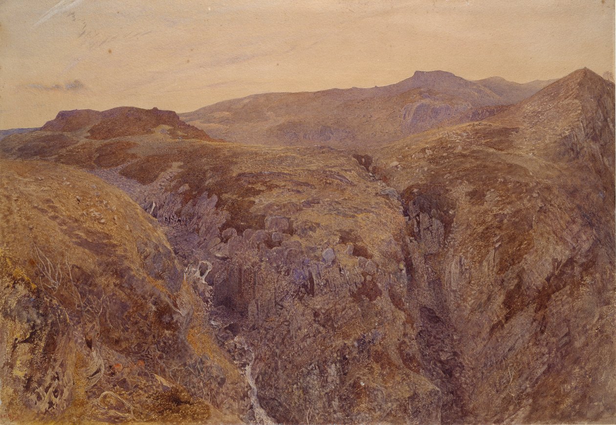 Walesiskt landskap, 1858 av Alfred William Hunt