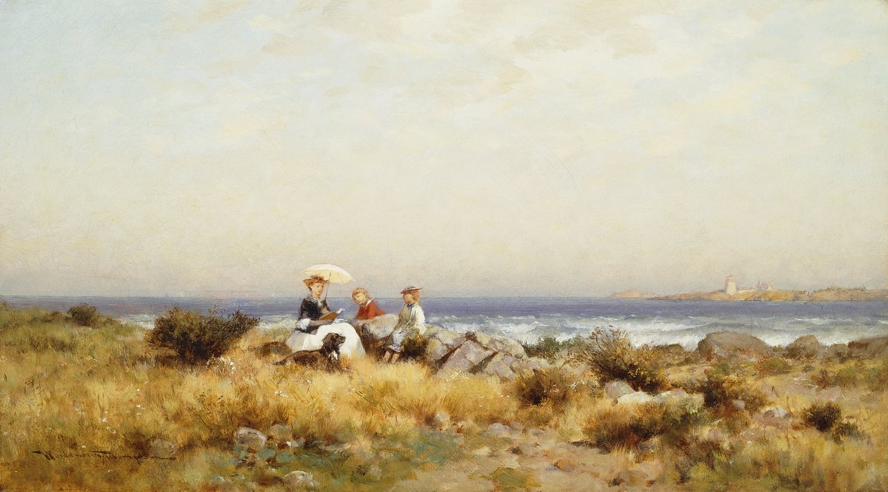 Läsning vid havet av Alfred Wordsworth Thompson