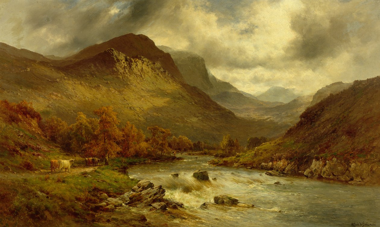 Autumn at Selkirk (olja på duk) av Alfred de Breanski