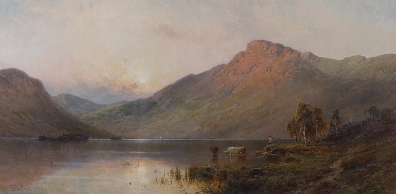 Rosy Morning (olja på duk) av Alfred de Breanski