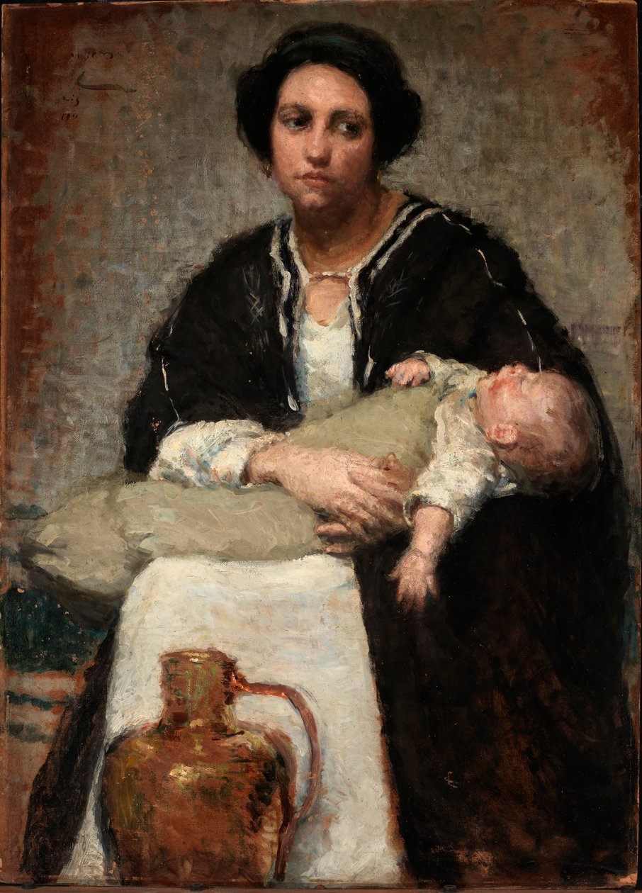 Mor och sovande bebis, 1911. av Alice Pike Barney