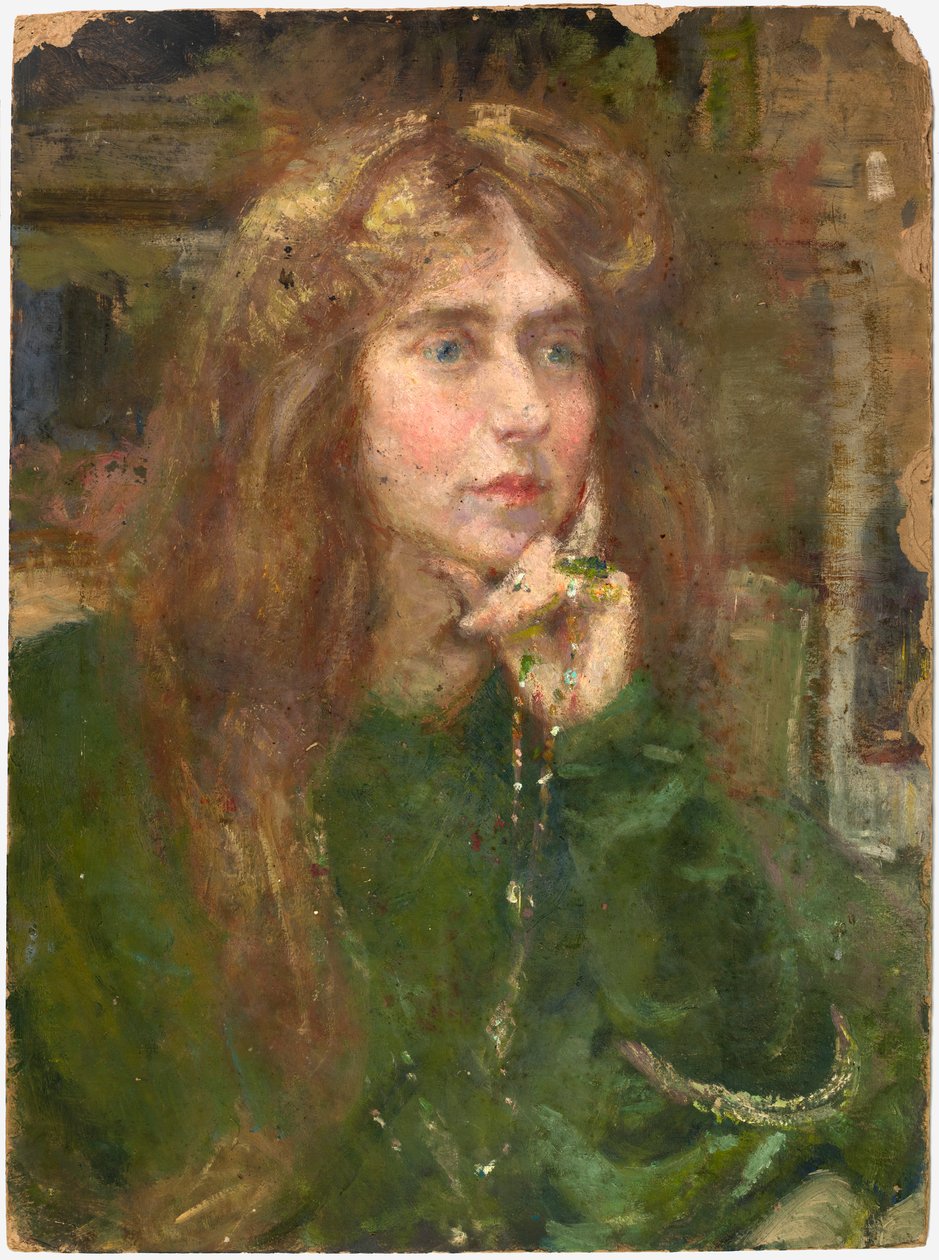 Natalie med halsband, ca. 1900. av Alice Pike Barney