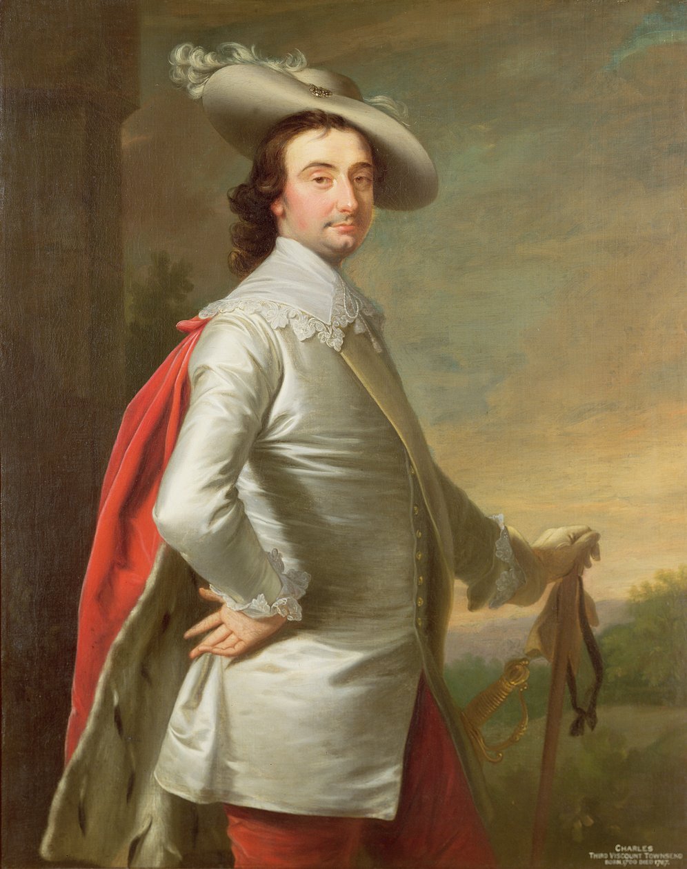 Porträtt av Charles, 3:e Viscount Townshend av Allan Ramsay