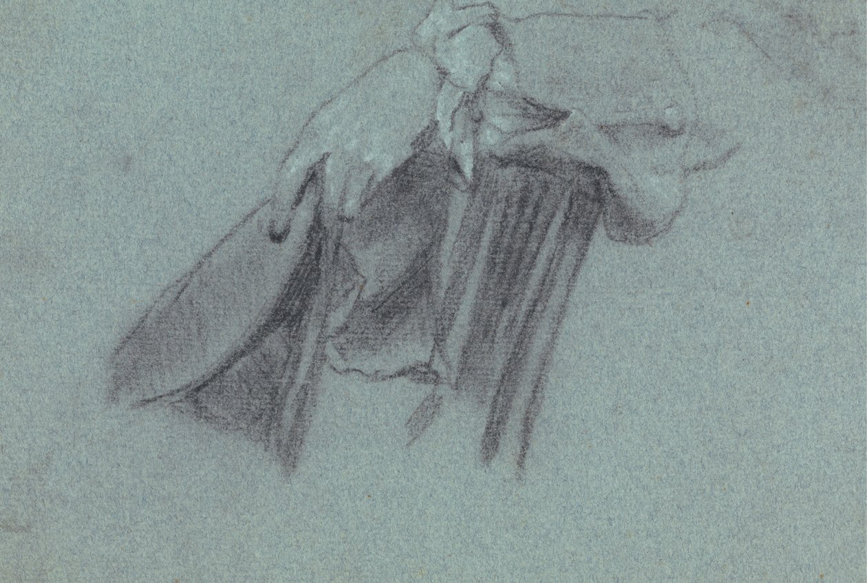 Studie av en hand som håller en hatt av Allan Ramsay