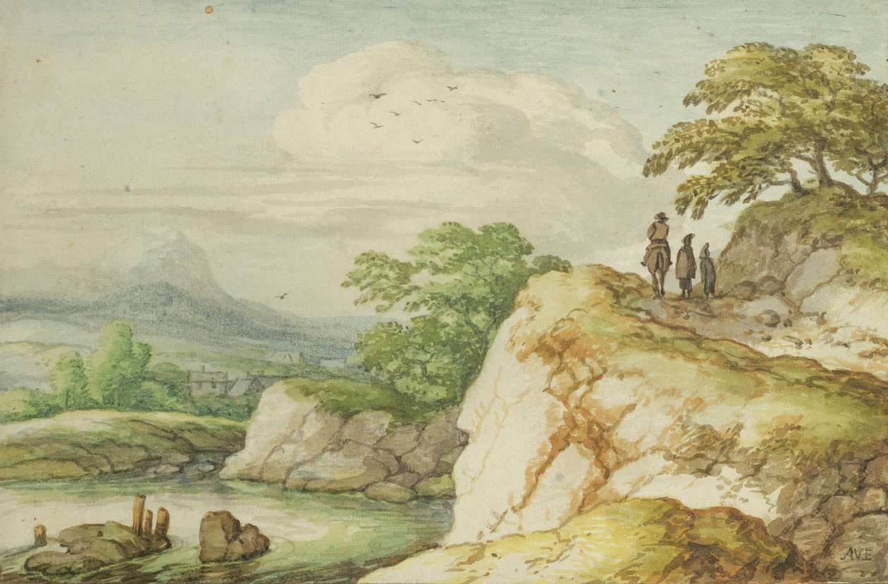 Vandrare i höglandet, c.1655 av Allart van Everdingen