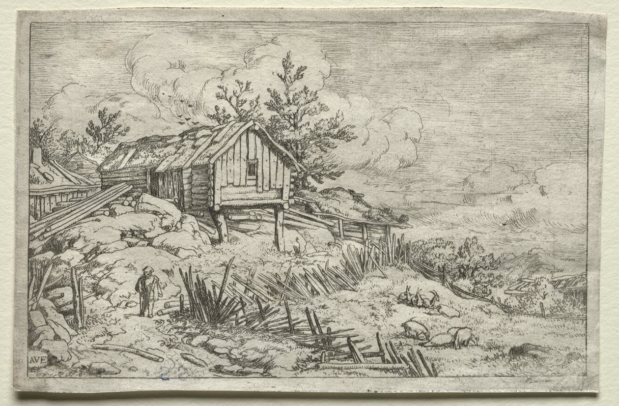Man i porten till det öde huset av Allart van Everdingen