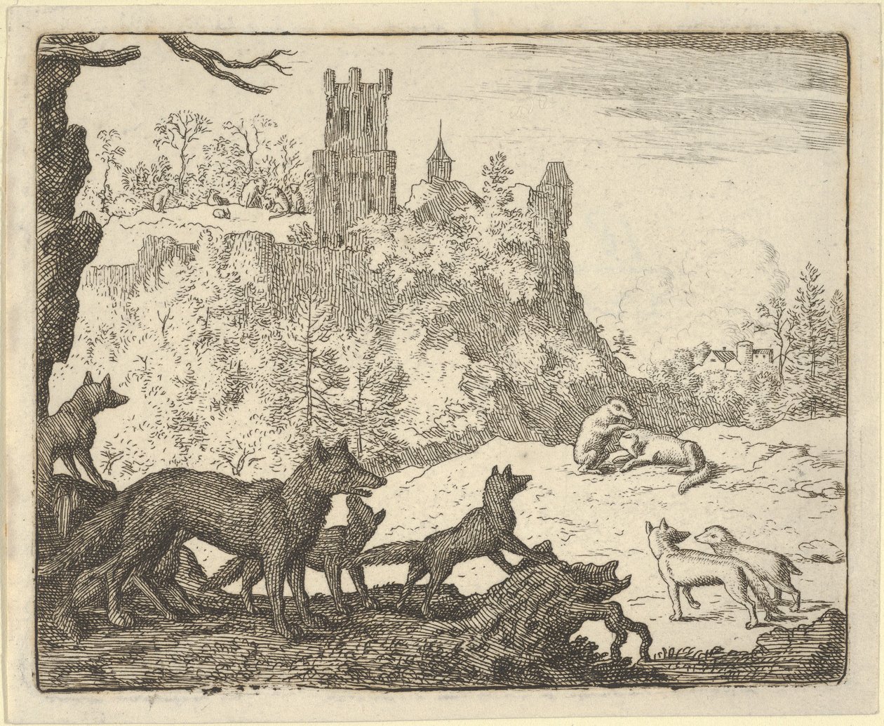 Renard lämnar med grävlingen, 1650-75. av Allart van Everdingen