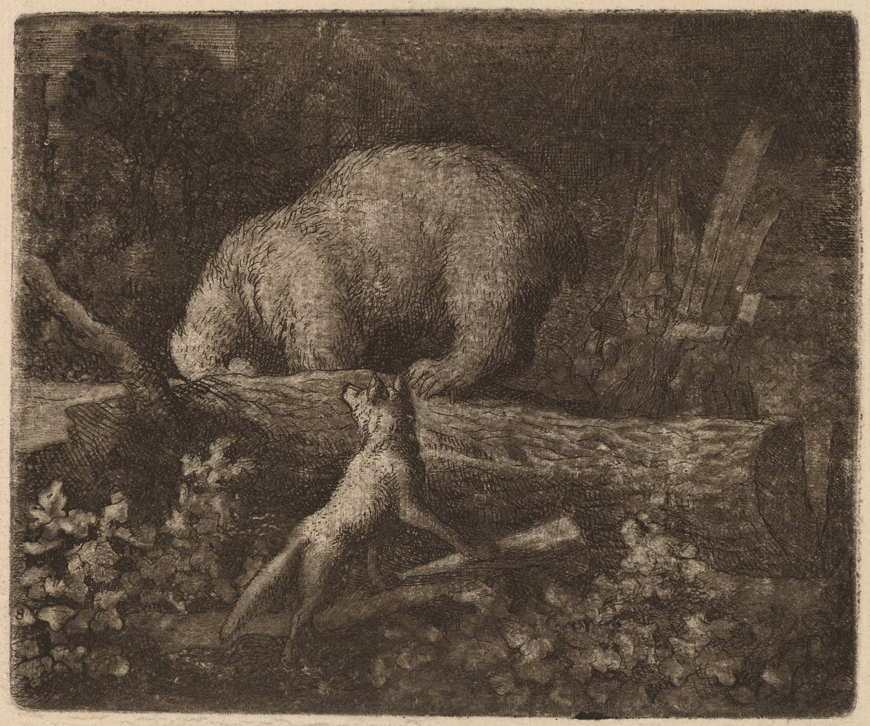 The Bear Trapped, förmodligen ca. 16451656. av Allart van Everdingen