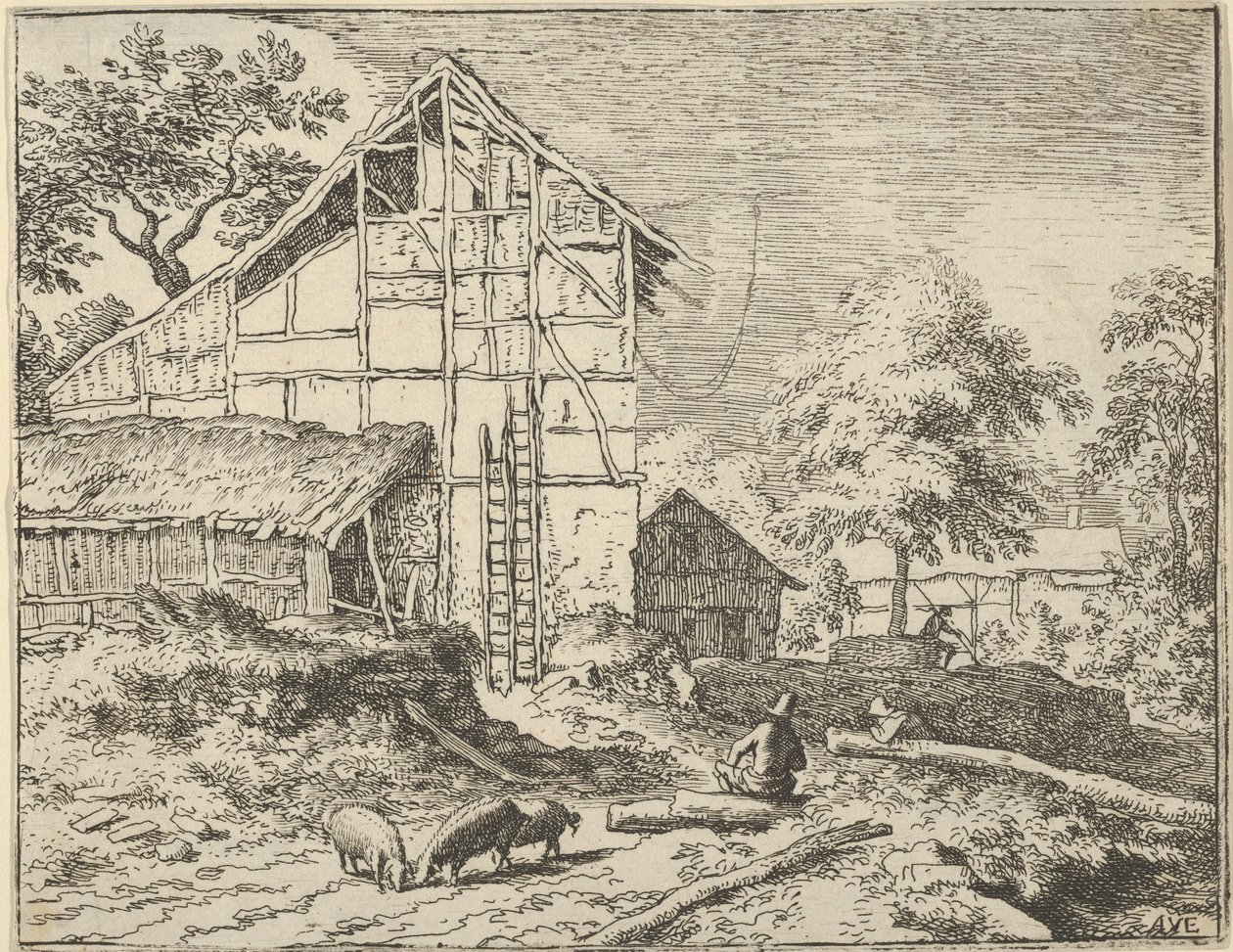 De två stegarna, 1600-talet. av Allart van Everdingen