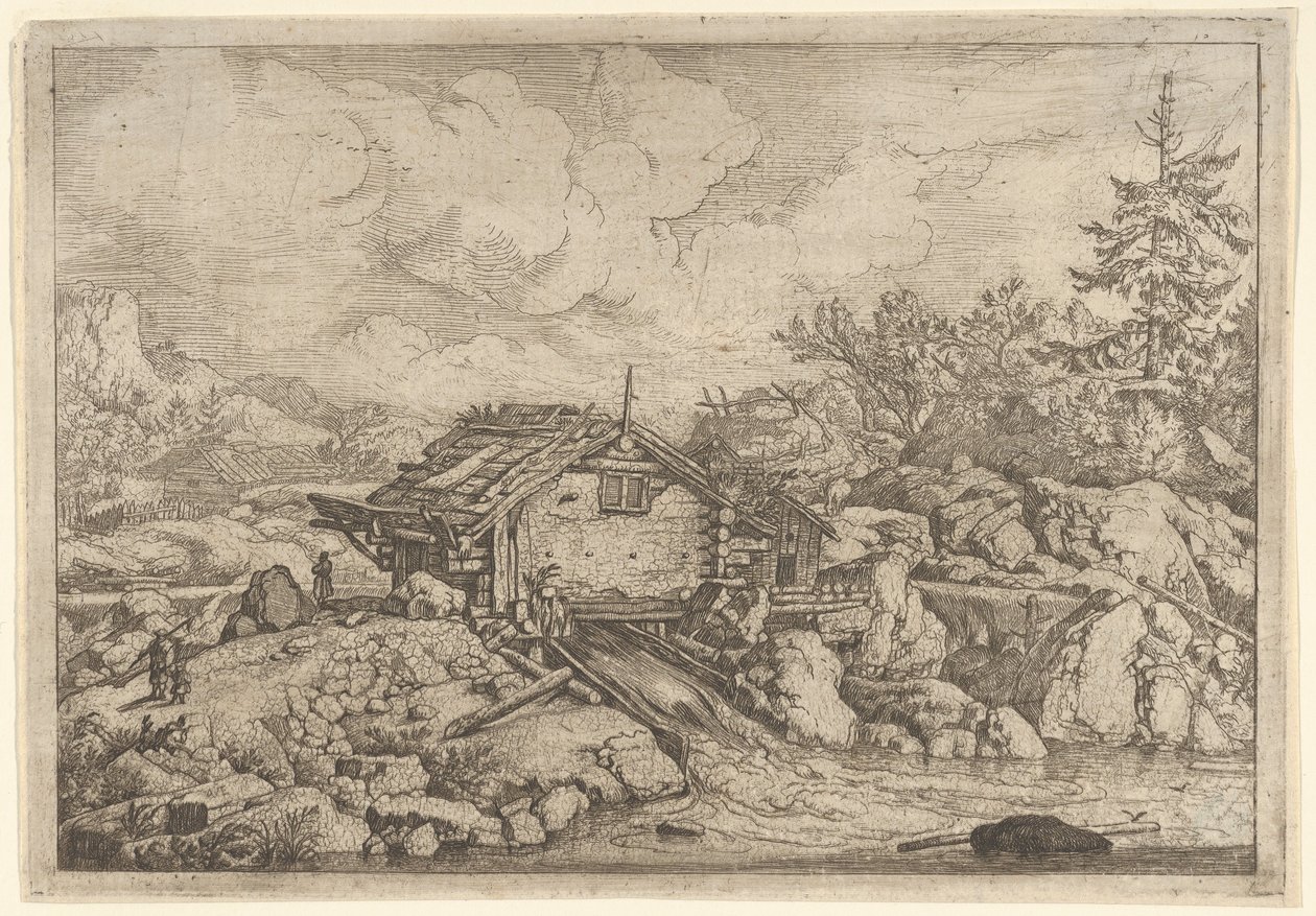 Vattenkvarnen, 1600-talet. av Allart van Everdingen