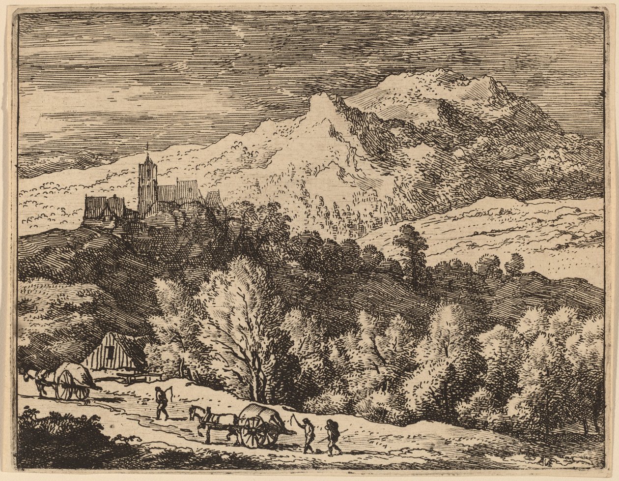 Två vagnar, förmodligen ca. 16451656. av Allart van Everdingen
