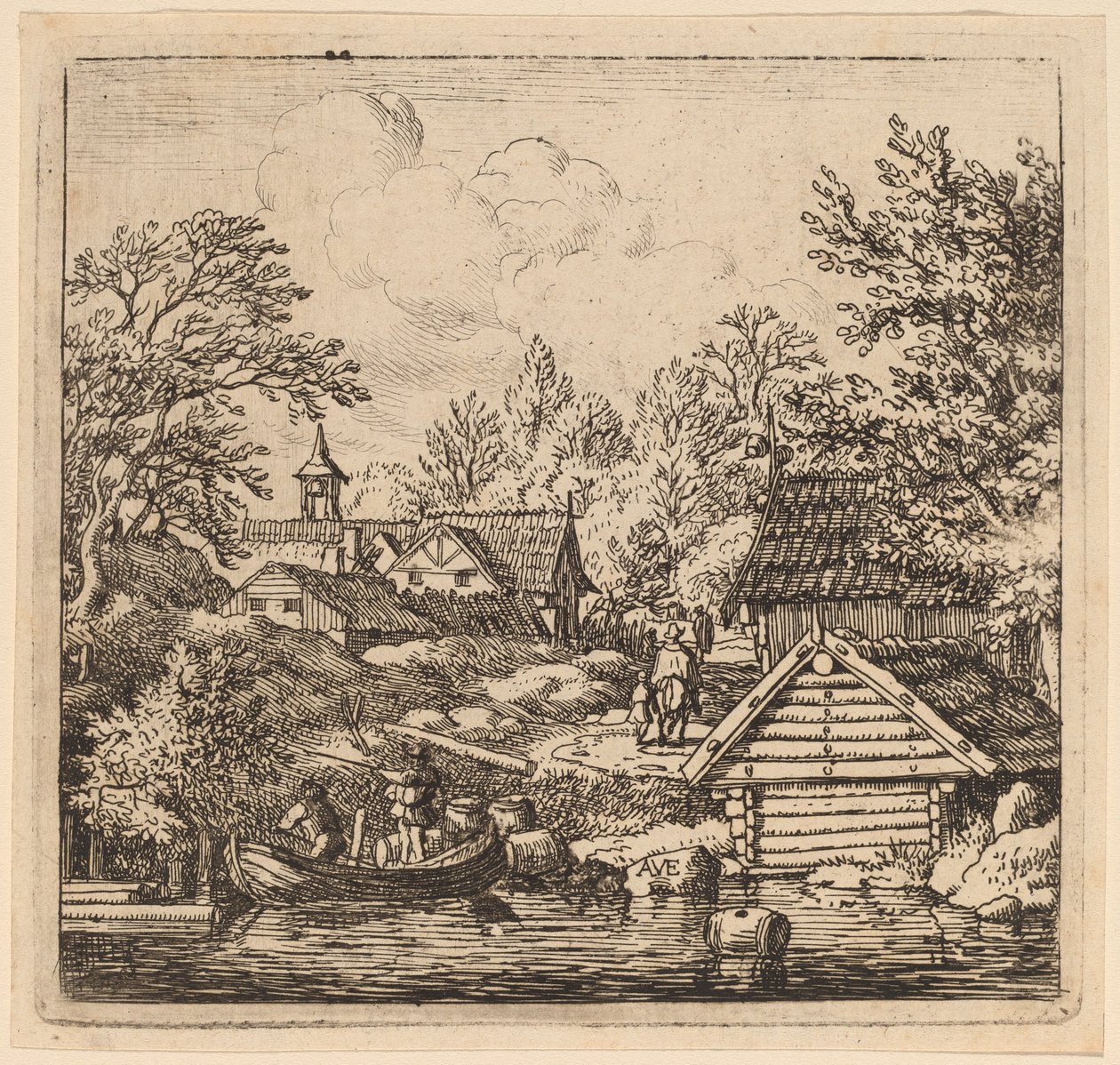 Lossa en pråm, förmodligen c. 16451656. av Allart van Everdingen