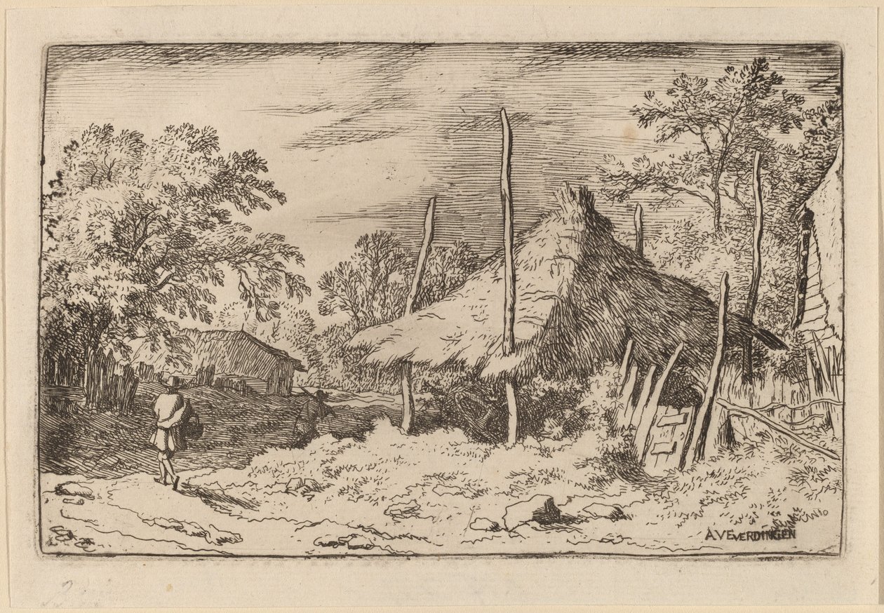 Hjul under Hay Laden av Allart van Everdingen