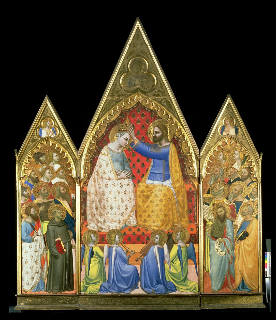Jungfrukröning (tempera på panel) av Allegretto Nuzi