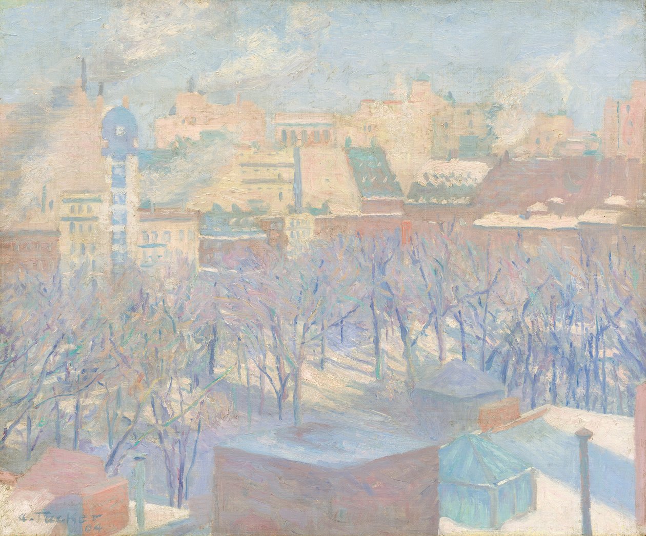 Madison Square, Snow, 1904 av Allen Tucker