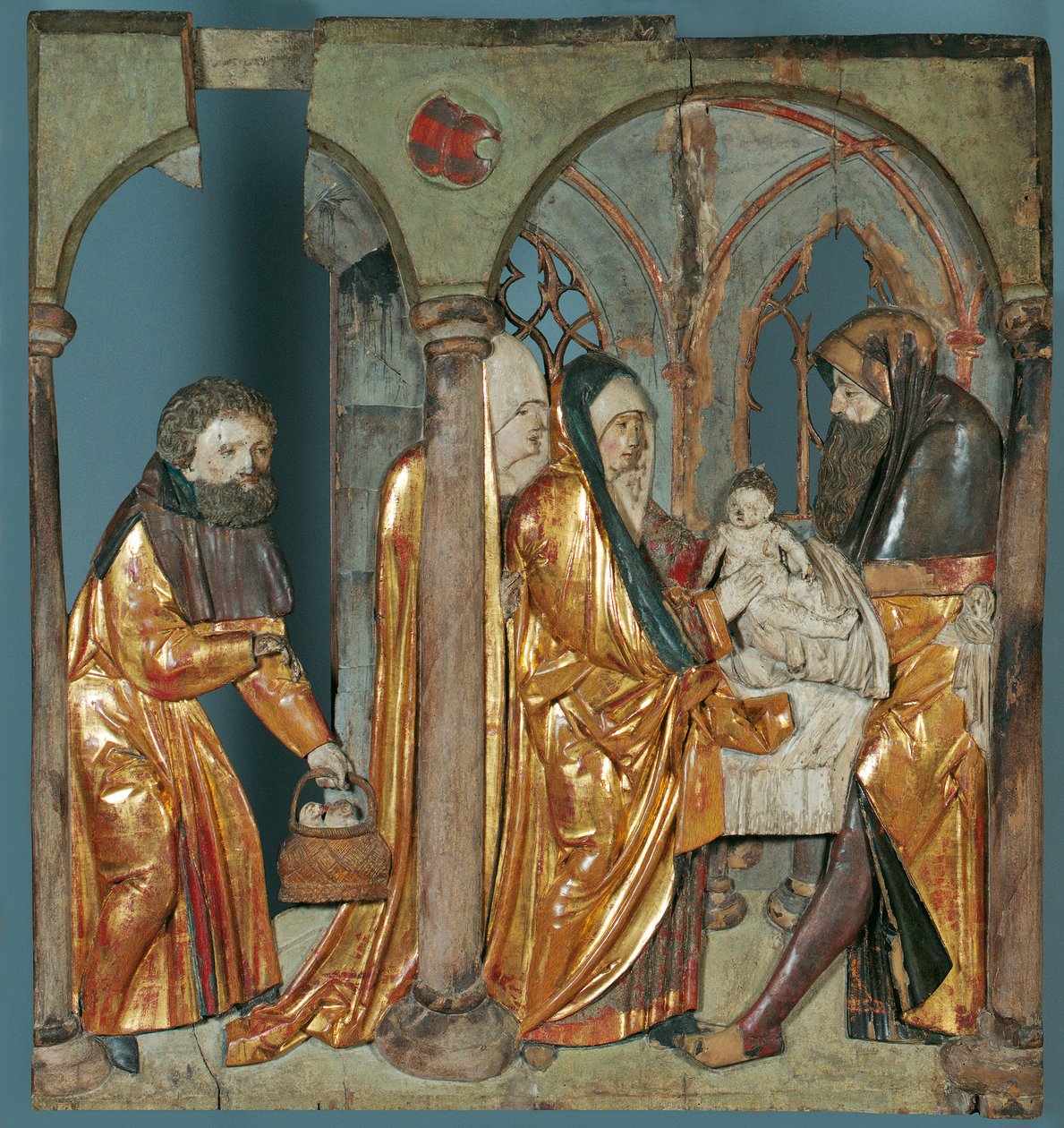 Presentation av Jesus i templet av Allgäuer Bildschnitzer (Umkreis Jörg Lederer)