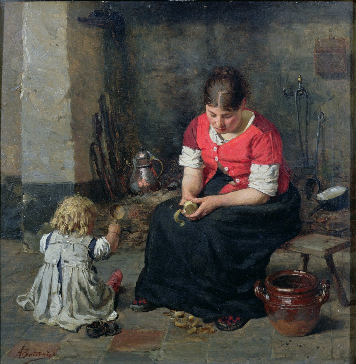 Tillagning av grönsaker (panel) av Alois Boudry