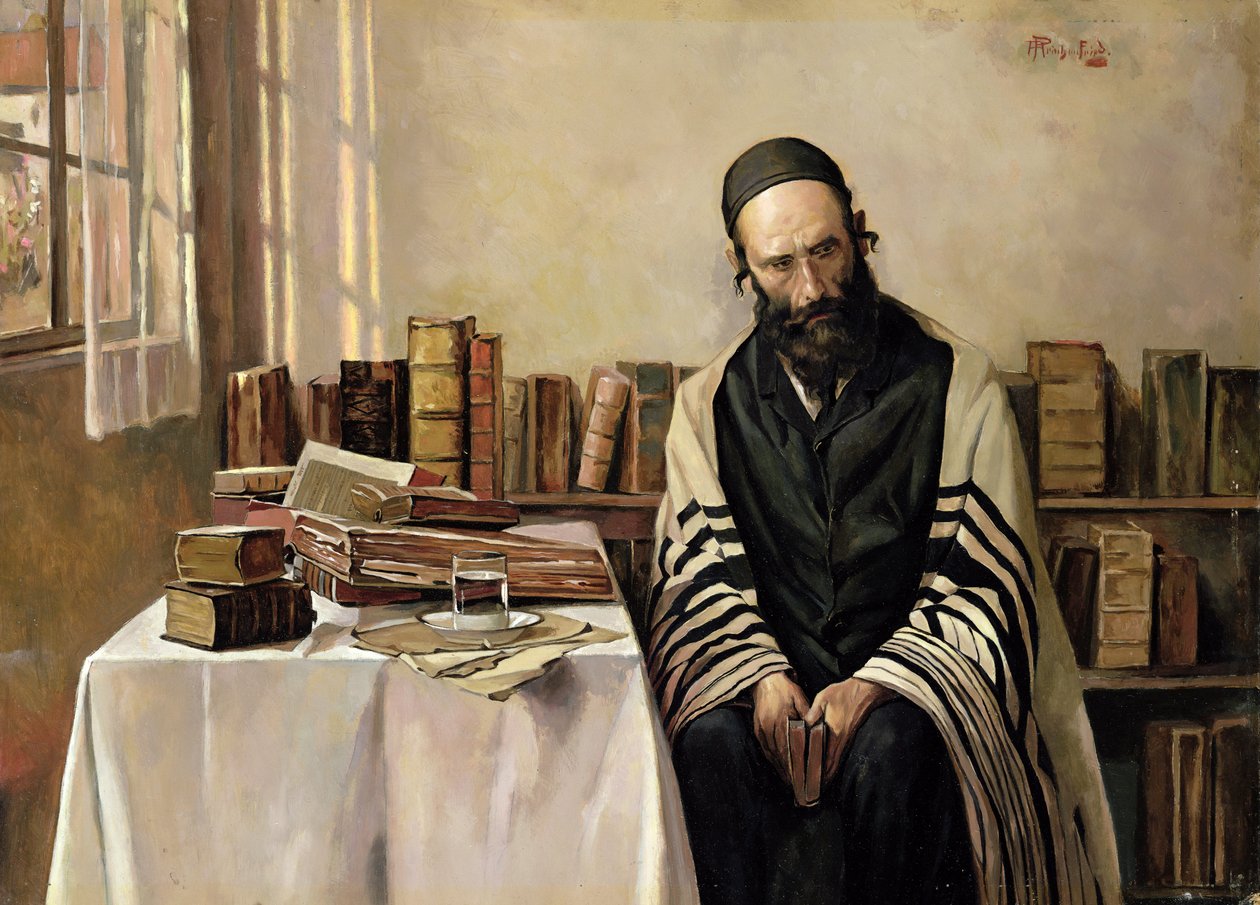 En rabbi i sitt arbetsrum av Alois Heinrich Priechenfried