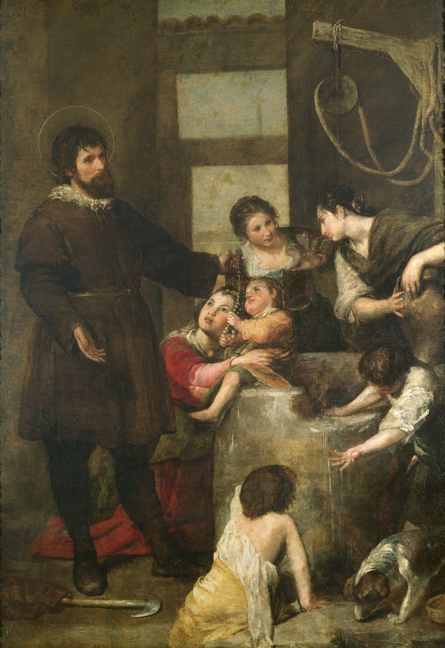 S:t Isidore räddar ett barn som hade fallit i en brunn, 1646-48 av Alonso Cano
