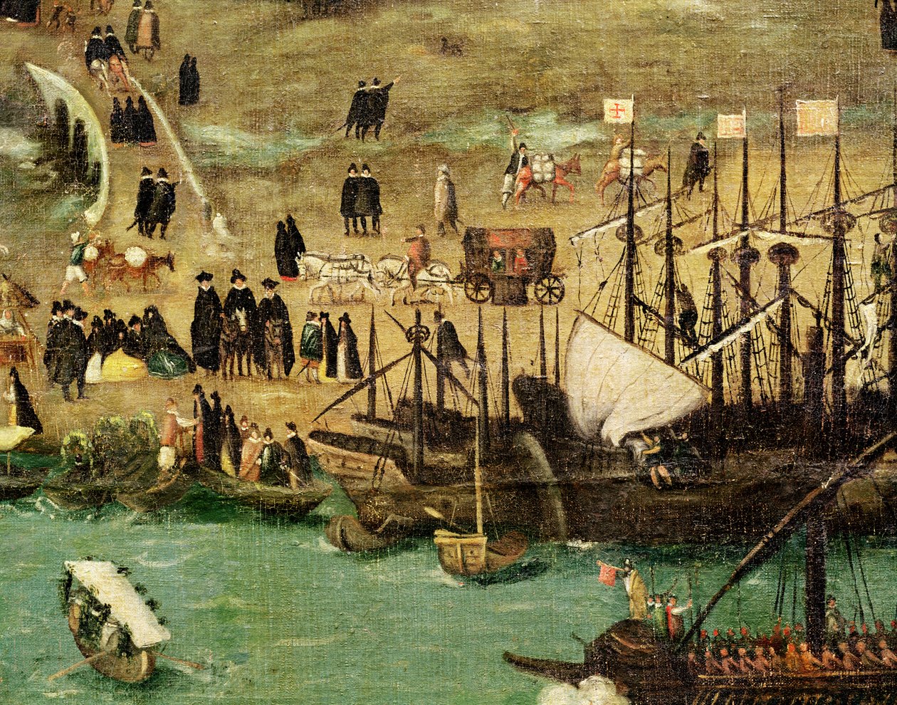 Sevillas hamn, omkring 1590 (detalj) av Alonso Sánchez Coello
