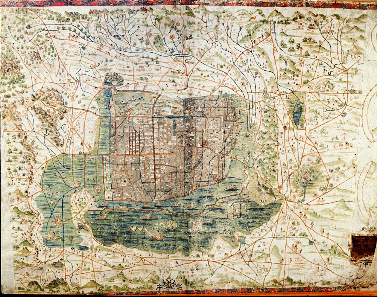 Karta över Mexiko (manuscrit av Alonso de Santa Cruz