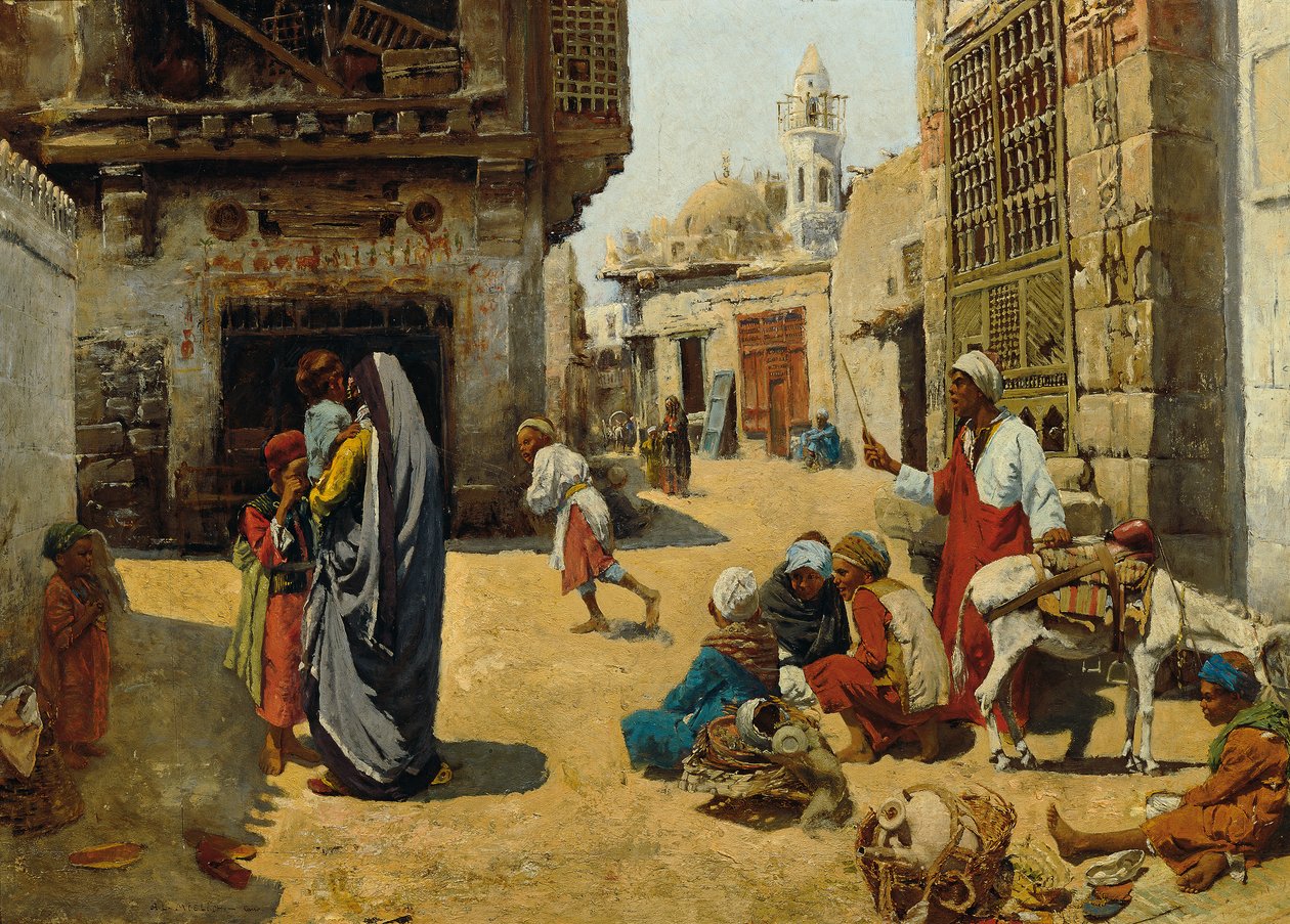 Gatubild i Kairo av Alphons Leopold Mielich
