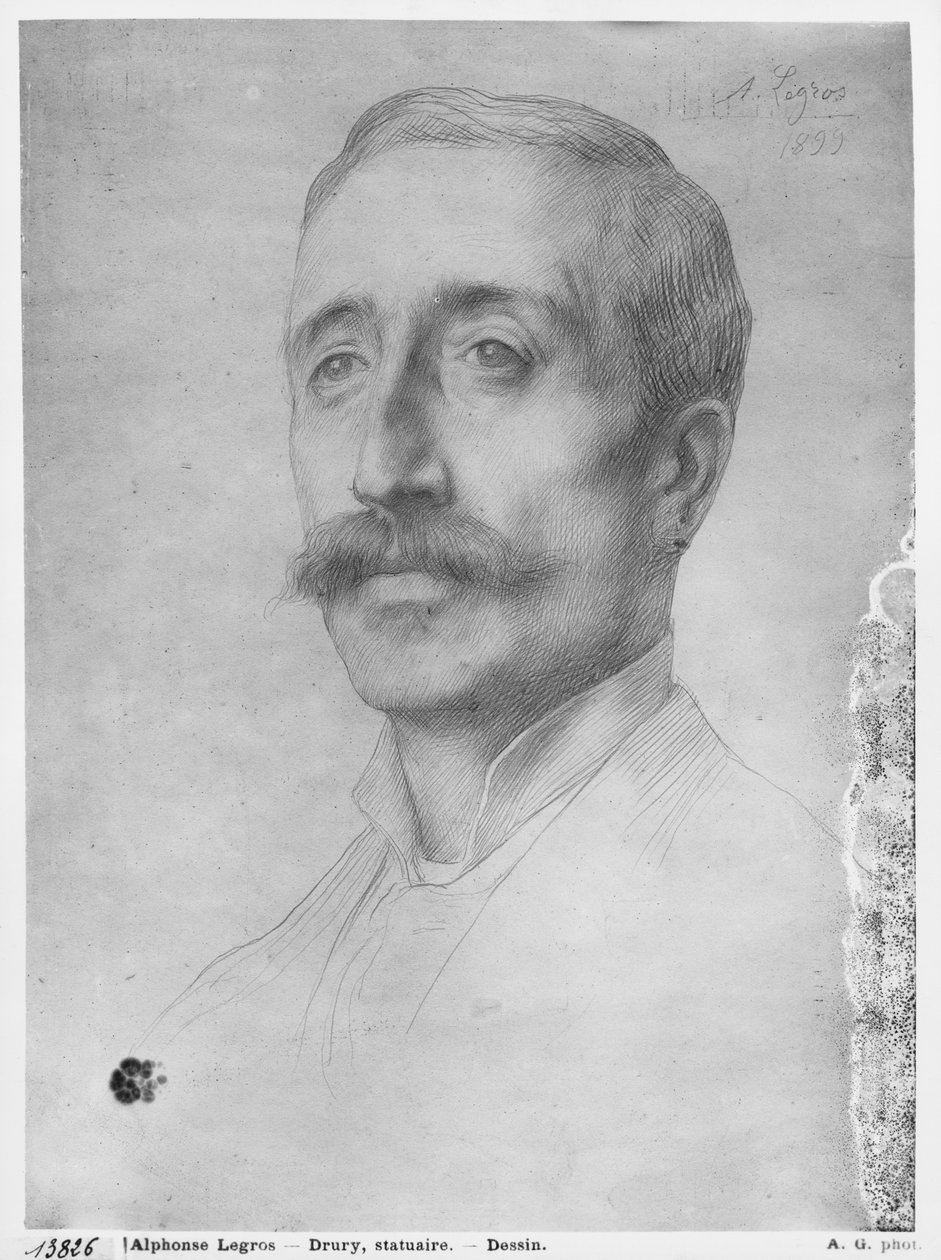 Alfred Drury, 1899 (svart bly på papper) av Alphonse Legros