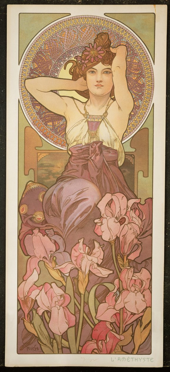 Ädelstenar: Ametist, 1900 av Alphonse Mucha